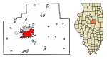 McLean County Illinois Incorporated and Unincorporated areas Bloomington Highlighted